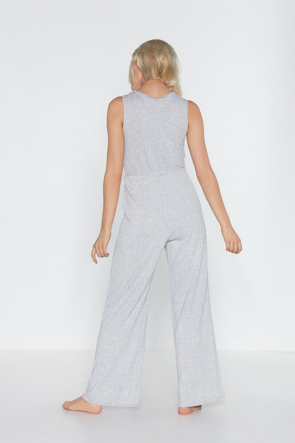 Wide leg hot sale lounge jumpsuit